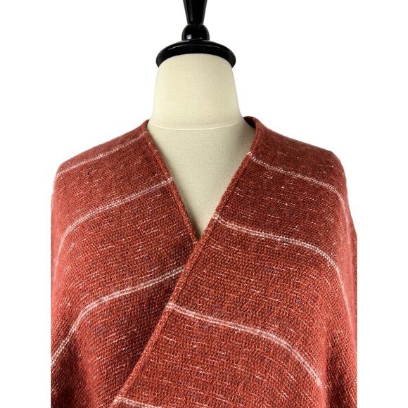 Boho Western Universal Threads Tassel Striped Poncho, Women's One Size Fits All - Picture 2 of 11